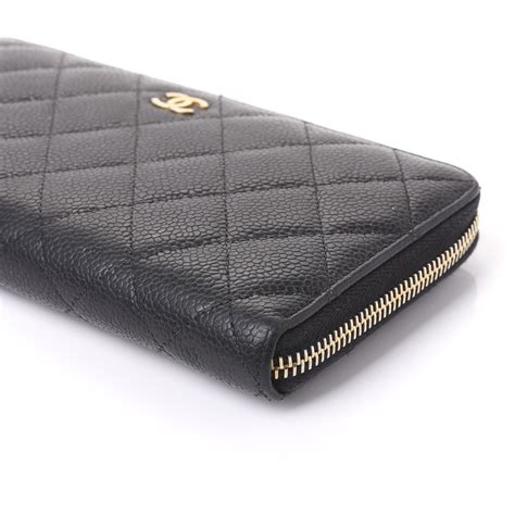 chanel zip wallet caviar|CHANEL Caviar Quilted Large Gusset Zip Around Wallet.